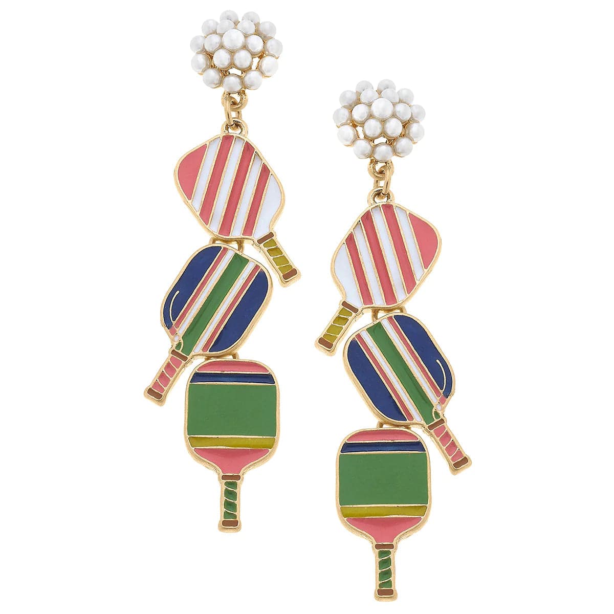 Pickleball Triple Link Earrings