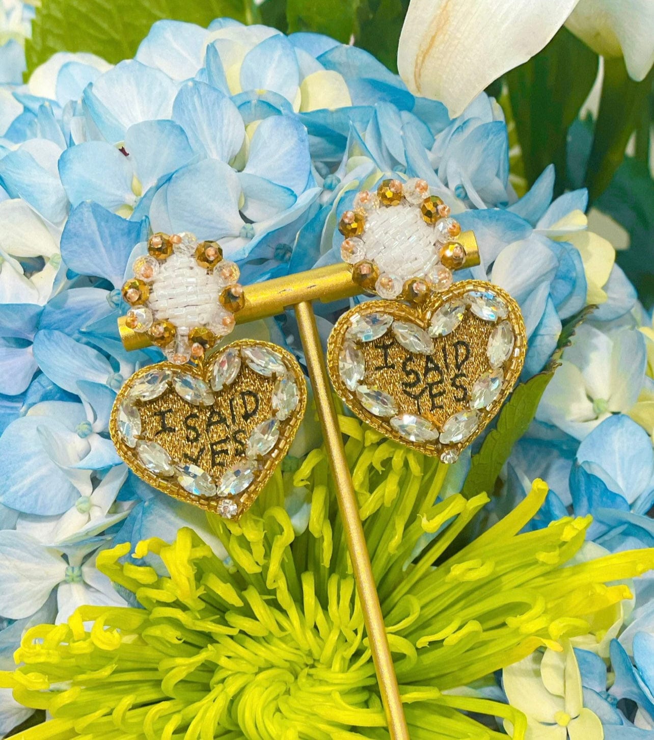 I Said Yes Beaded Earrings