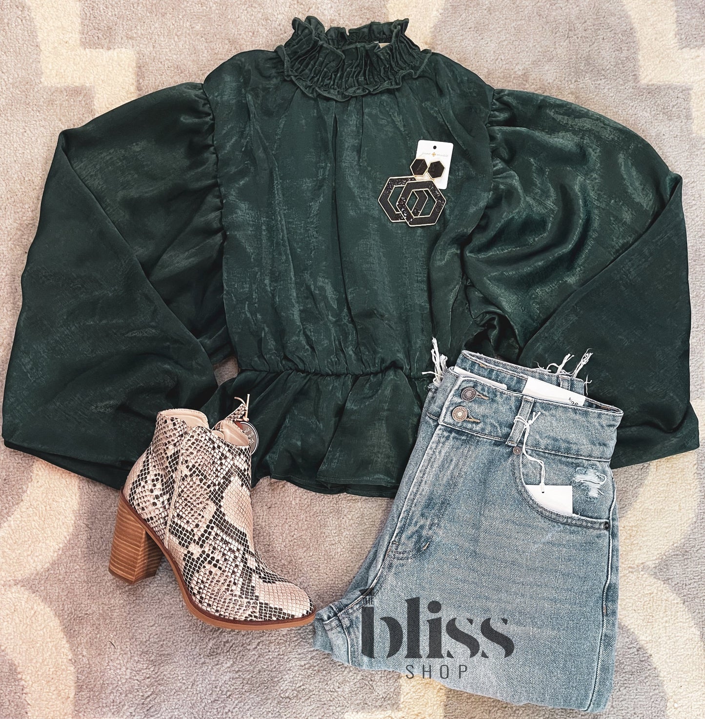 TGIF Satin Peplum Top