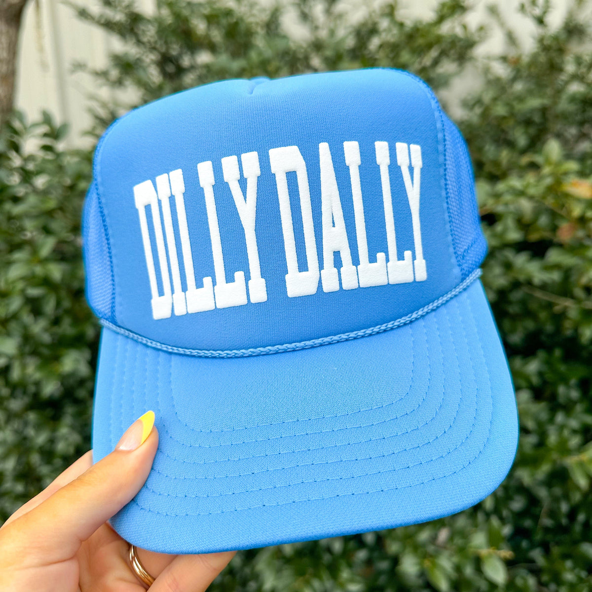 Dilly Dally Columbia Blue Trucker Hat – The Bliss Shop
