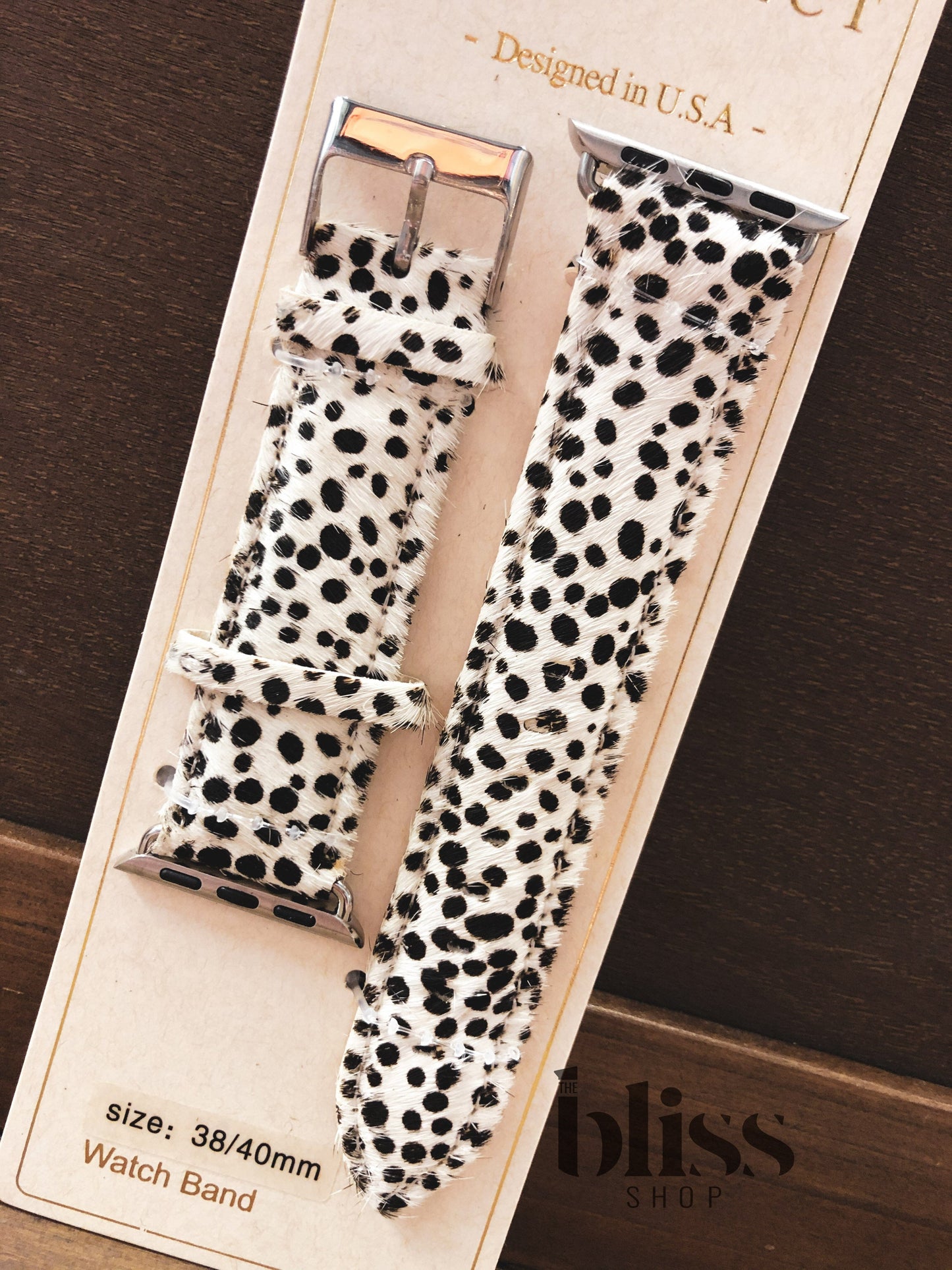 Spotted Animal Print Leather Apple Watch Band