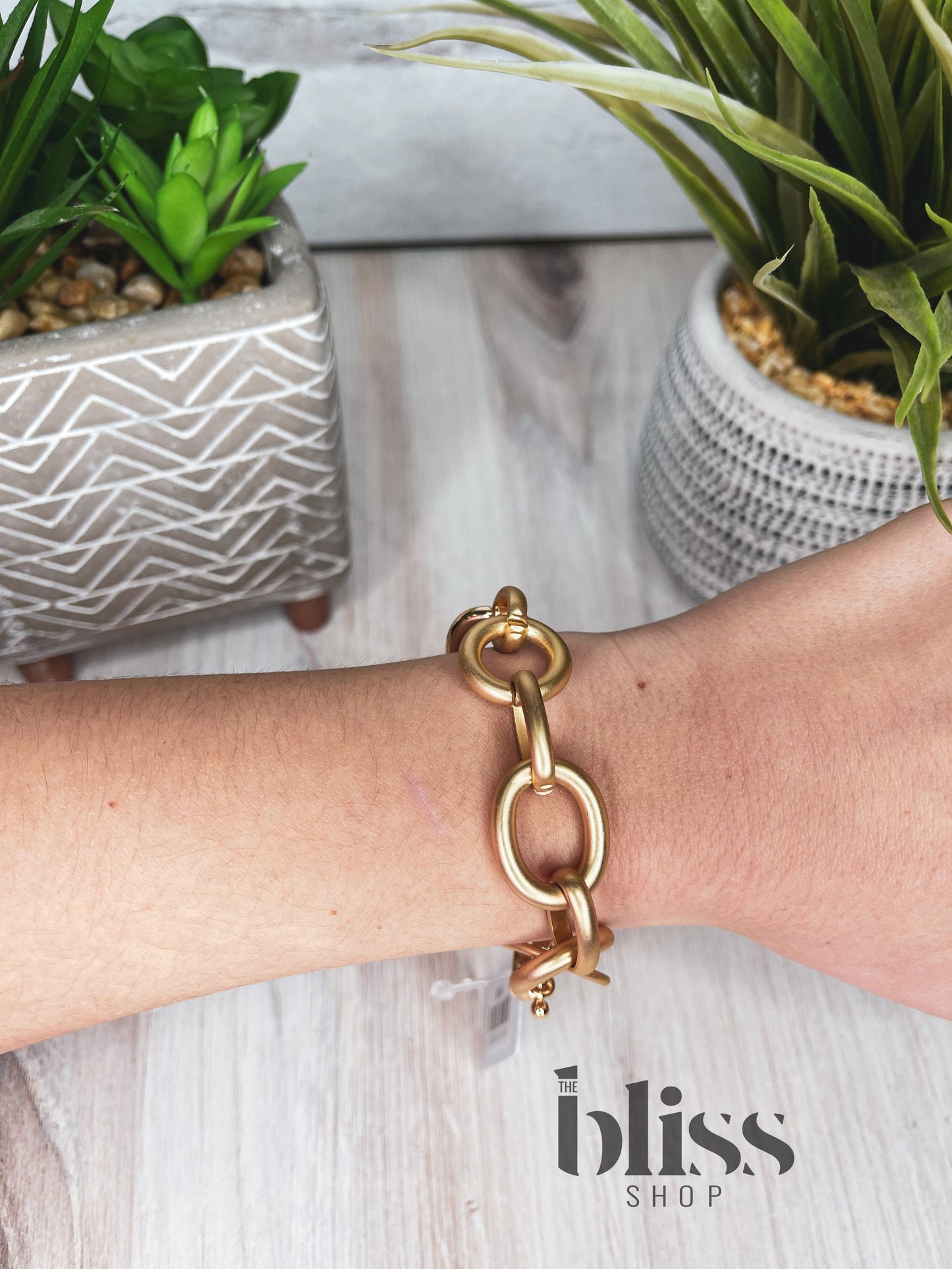 Two Toned Gold Rolo Chain Bracelet