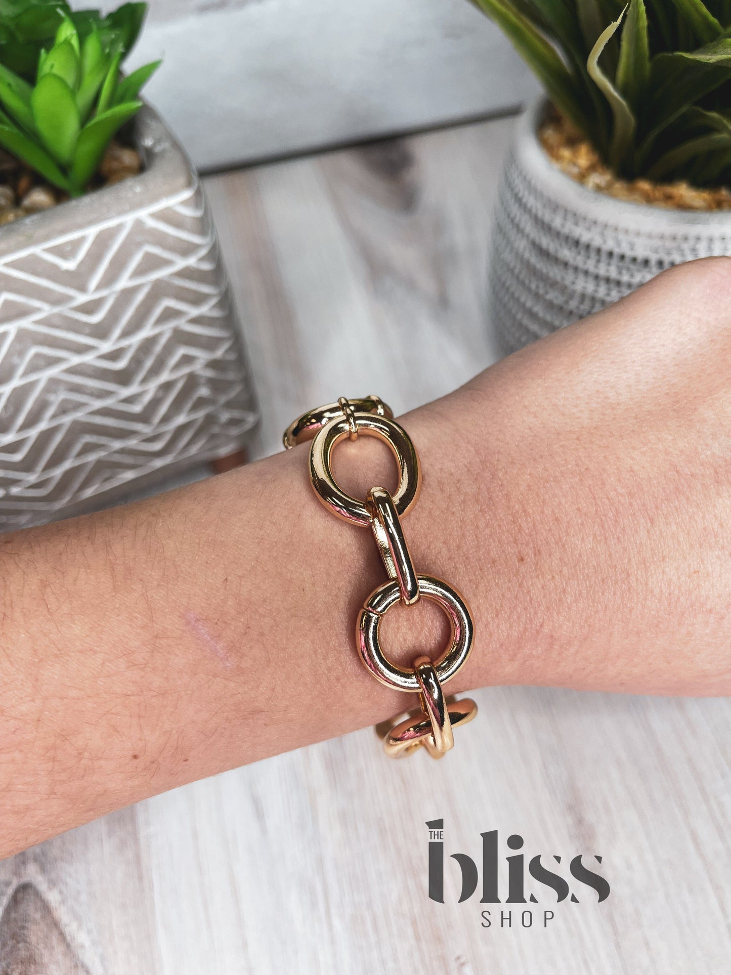 Two Toned Gold Rolo Chain Bracelet