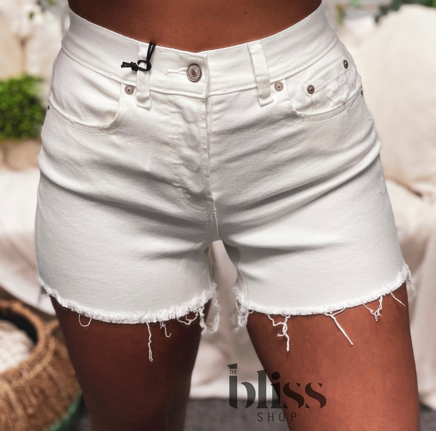 Cosmo White Denim Shorts