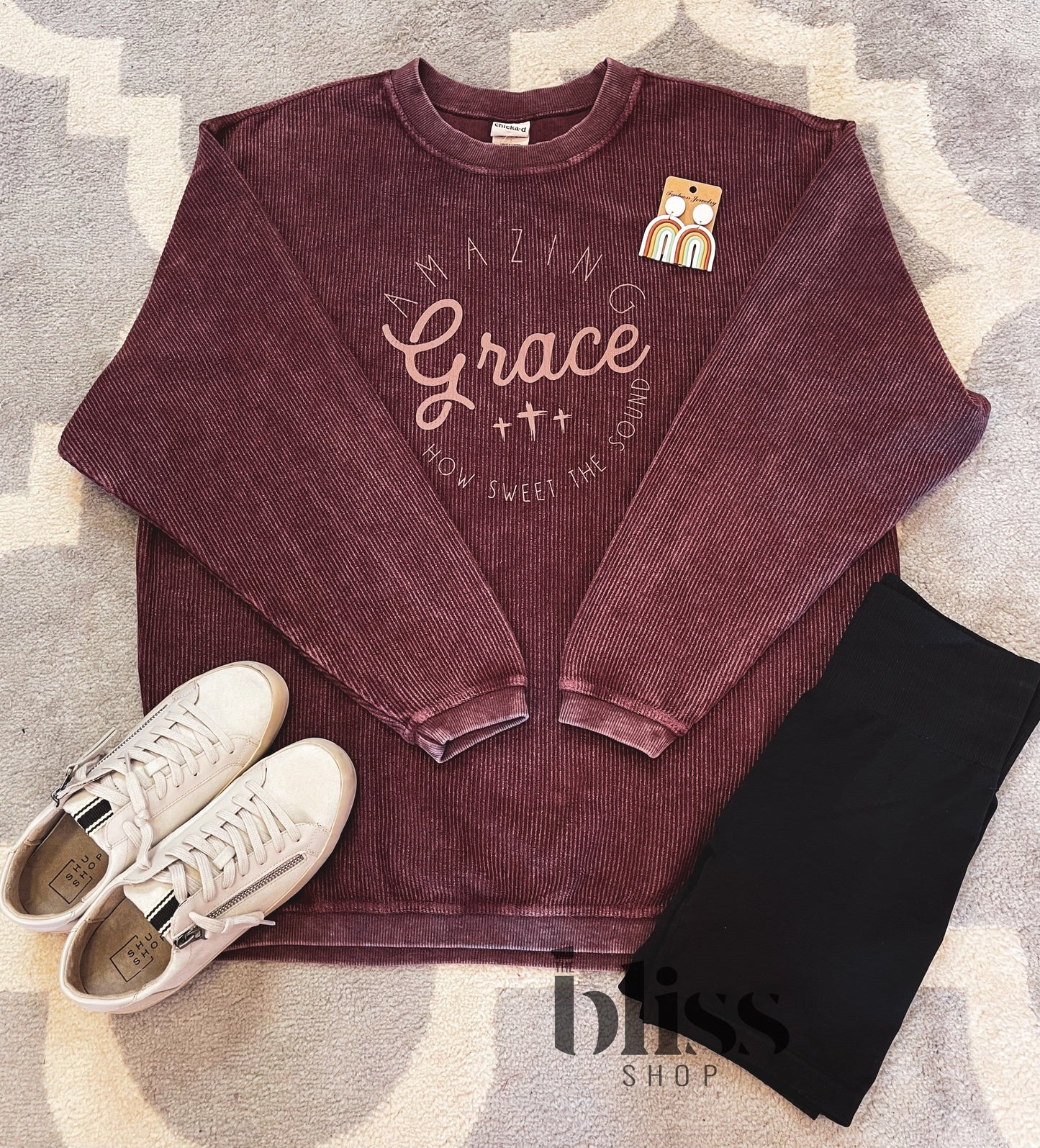 Amazing Grace Ribbed Sweatshirt