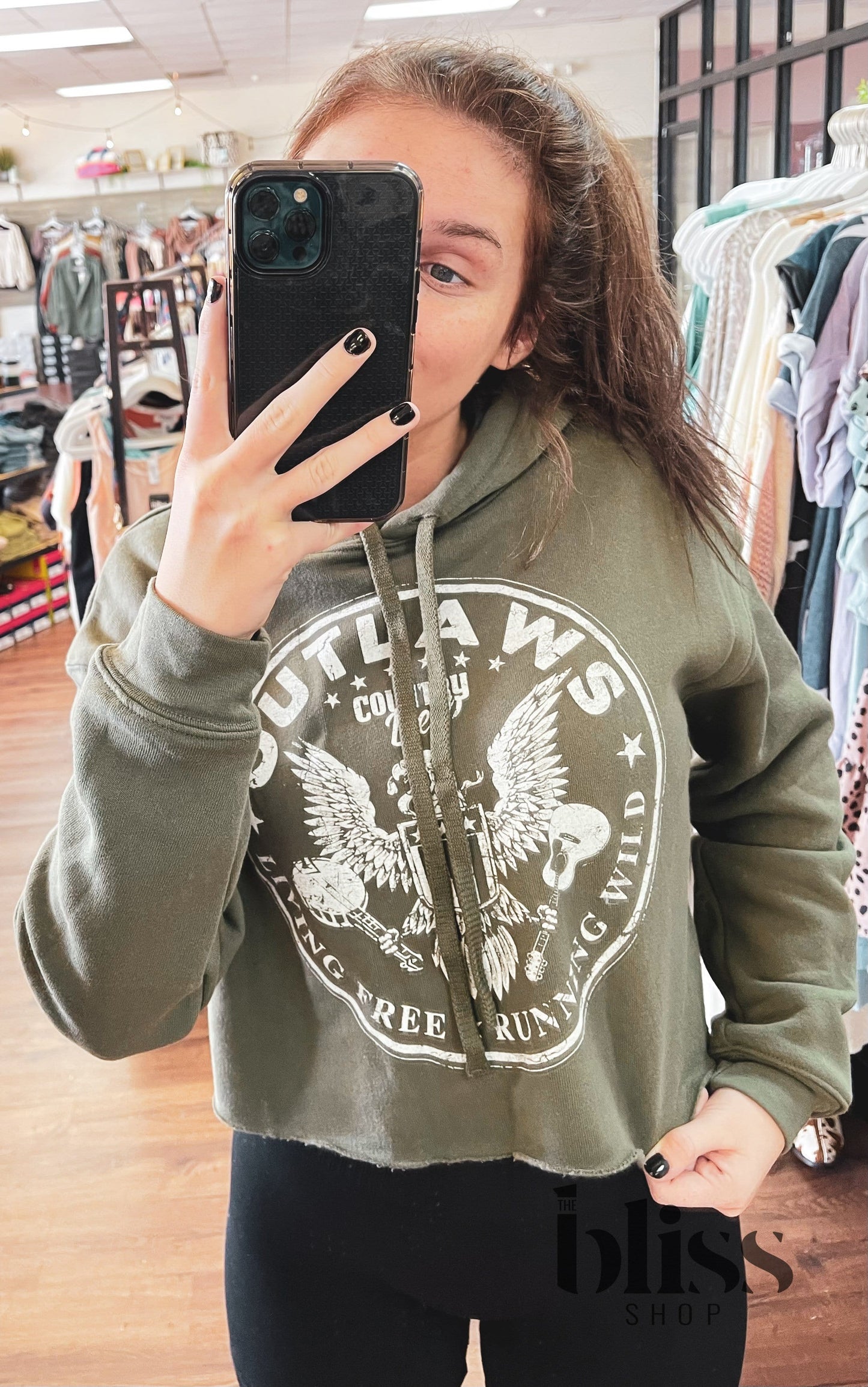 Outlaws Cropped Hoodie
