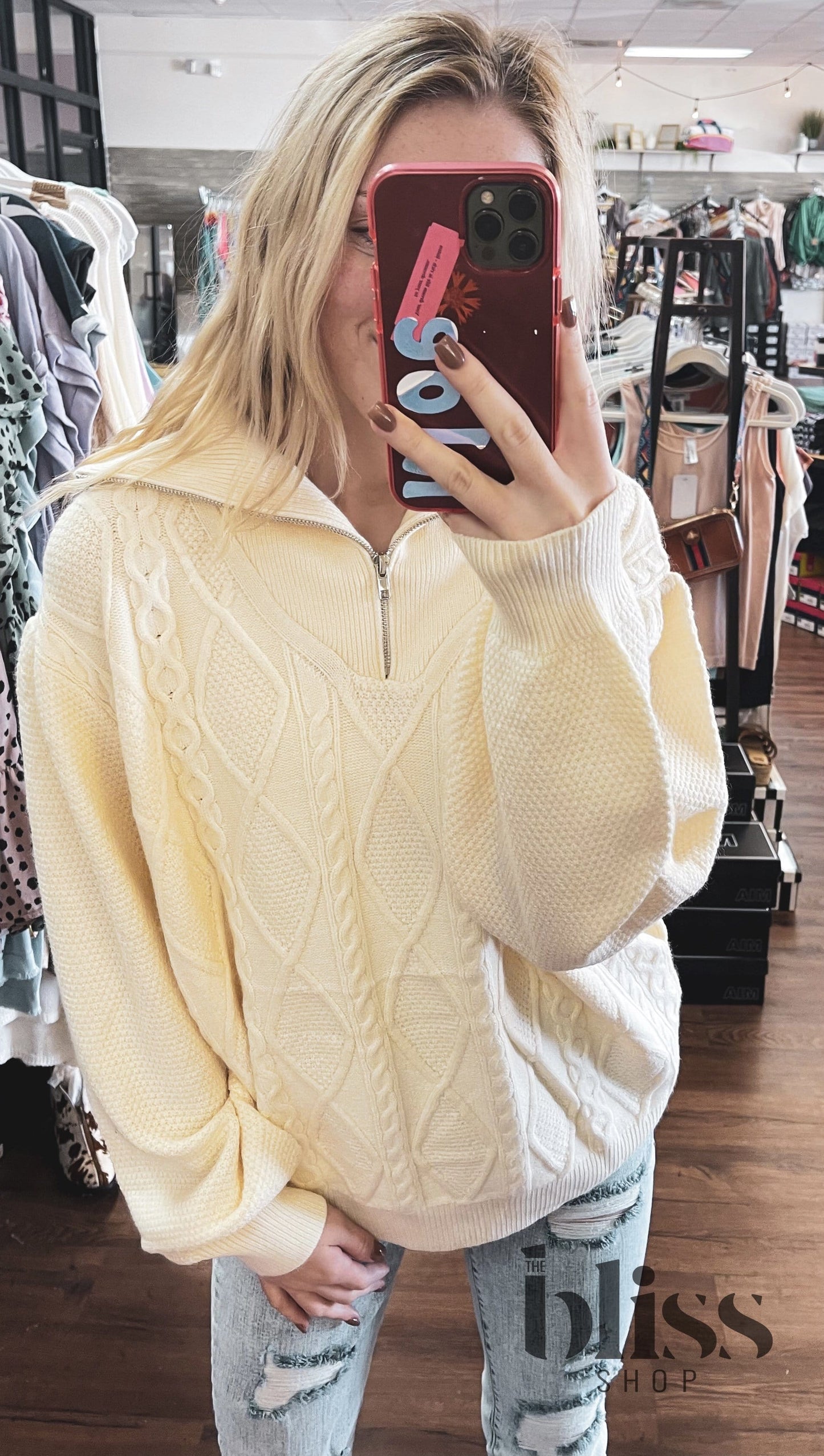 Lost In The Vineyard Cable Sweater