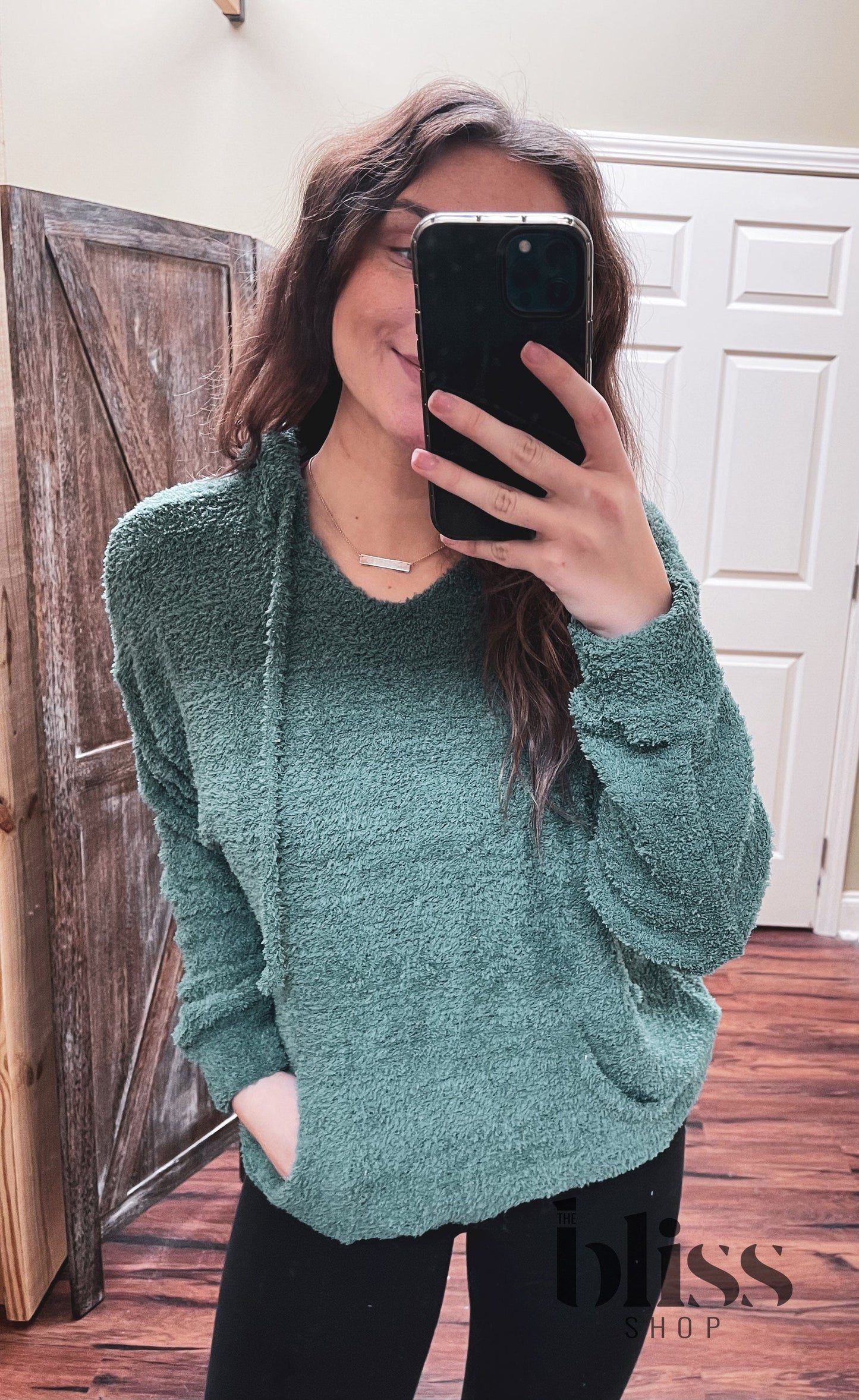 Hannah Fuzzy Hooded Sweater