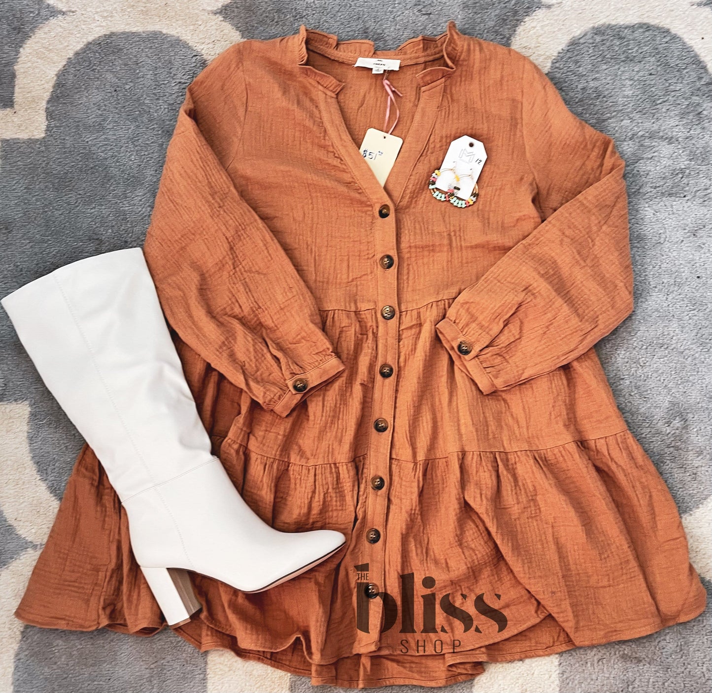 Sweet Like Cider Button Down Dress