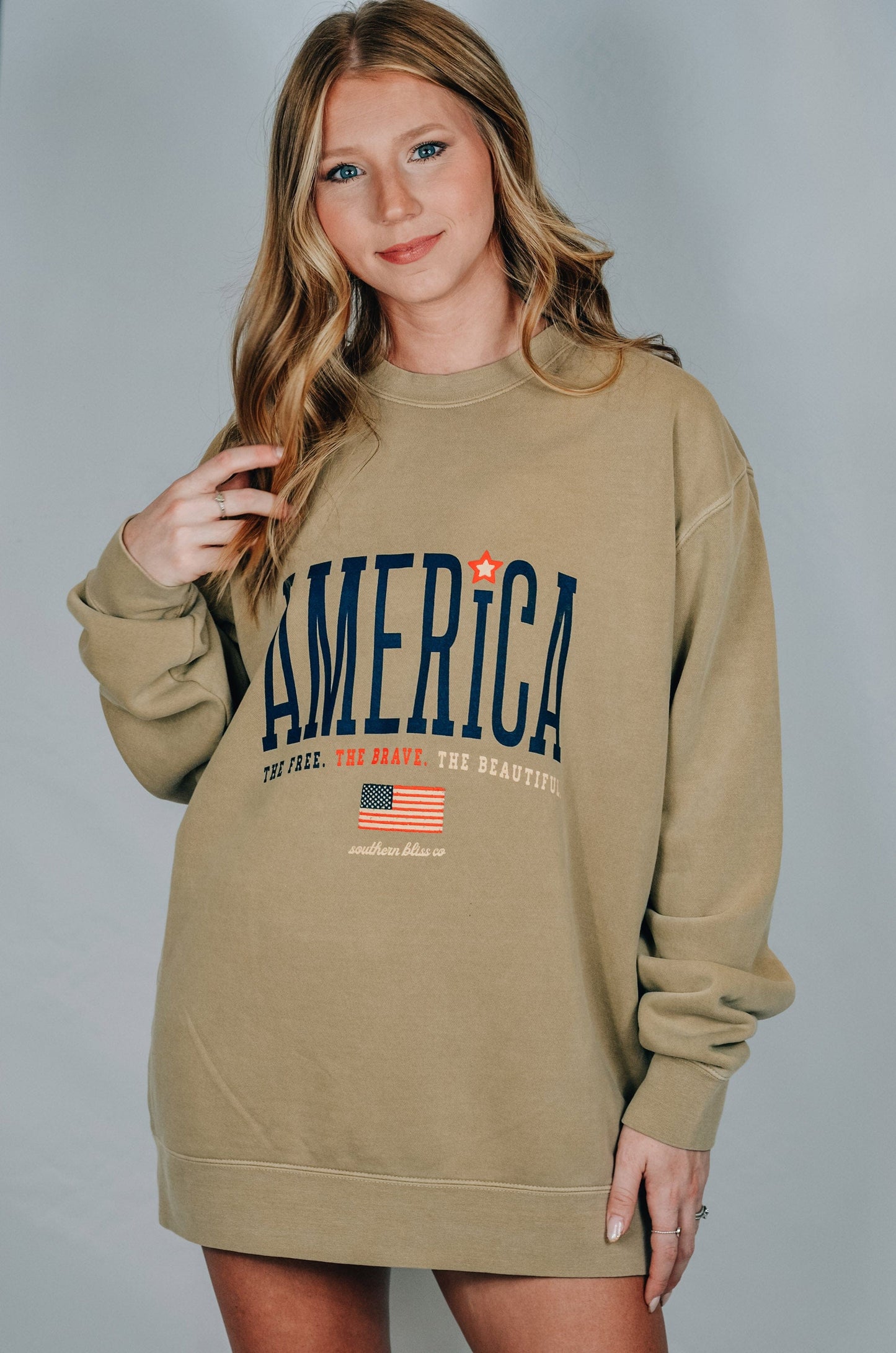 America The Beautiful Tan Sweatshirt