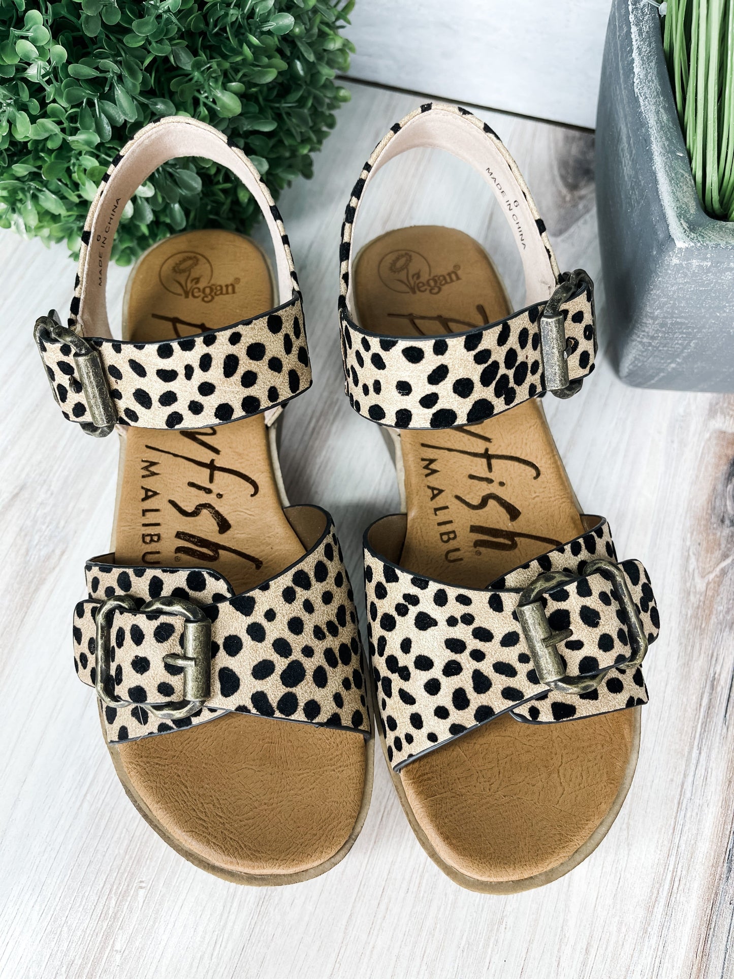Leeds Sand Pixie Leopard Flatform Sandal